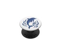 Dolphin Floral Seaweed Ocean Peace Coastal Cute Beach Vibes PopSockets Adhesive PopGrip