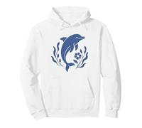 Dolphin Floral Seaweed Ocean Peace Coastal Cute Beach Vibes Pullover Hoodie