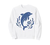 Dolphin Floral Seaweed Ocean Peace Coastal Cute Beach Vibes Sweatshirt