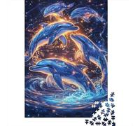 Dolphin Group 1000 Piece Jigsaw Puzzle Paper for Adults Magic Star Ocean Scene Puzzle Game for Family Relax Focus Gift Home 52x38cm/1000pcs