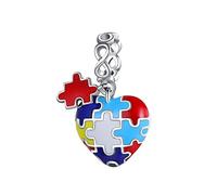 Dolphin Hamsa Star Moon Lucky Mother Daughter Charm Bead Pendant 925 Sterling Silver Compatible With Pandora Charm Moments Bracelet (ADHD Autism Awareness Puzzle I Love You Heart)