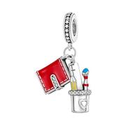 Dolphin Hamsa Star Moon Lucky Mother Daughter Charm Bead Pendant 925 Sterling Silver Compatible With Pandora Charm Moments Bracelet (Painters Artist Scrapbook Brush Pen)