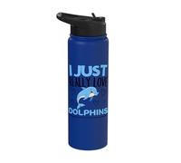 Dolphin I Just Really Love Dolphins Stainless Steel Insulated Water Bottle