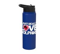 Dolphin I Just Really Love Dolphins Stainless Steel Insulated Water Bottle