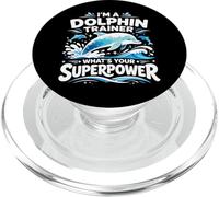 Dolphin I'm A Dolphin Trainer What's Your Superpower PopSockets PopGrip for MagSafe