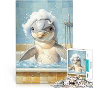Dolphin in a Bathtub2000 Pieces Jigsaw Puzzles for teenagers Educational Game Challenge Toy Secret Santa Gifts 70x100cm
