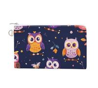 Dolphin in The Coral Reef Coin Purse Canvas Wallet Cute Change Purse Small Storage Bag with Zipper, Cartoon Owl Pattern, One Size, Flowers and Animals