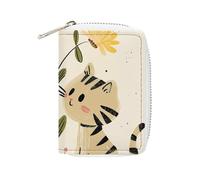 Dolphin in The Coral Reef PU Leather Card Holder - Slim Durable Credit Card Organizer for Men & Women, Draw Two Cats, 16x11.5cm
