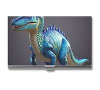 Dolphin in The Ocean Business Card Holder, Metal Slim Name Card Case, Pocket Cards Holder for Women Or Men, Name Cards Booklet for Professionals, Executives, Green Dinosaur Style, One Size