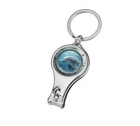 Dolphin in The Ocean Old Ship Porthole Nail Clippers Toenail Clipper Cutters Professional Nail Trimmer Nail Cuticle Cutter for Women Men