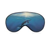 Dolphin in The Ocean Sleep Mask,Adjustable Strap Sleeping Mask, Complete Light Blocking Sleep Shade Cover,Soft Breathable Comfortable Blindfold for Women and Men