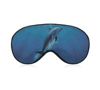 Dolphin in The Ocean Sleep Mask Comfort Travel Eye Masks with Adjustable Elastic Strap Soft Funny Block Light Sleep Eye Cover for Side Sleeper for Nap Men Women Gift