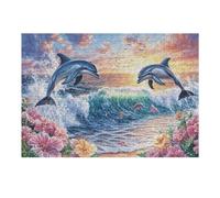 Dolphin in Waves 300 Piece Jigsaw Puzzle for Adults Teens Mental Workout Stress Reduction Vibrant Artwork Idea 300 PCS