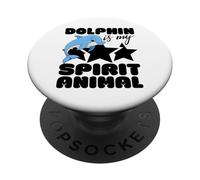 Dolphin Is My Spirit Animal Kawaii Cartoon Funny Dolphins PopSockets Adhesive PopGrip