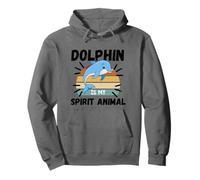 Dolphin Is My Spirit Animal Kawaii Cartoon Funny Dolphins Pullover Hoodie