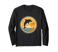 Dolphin Island Sunset Circle Long Sleeve T-Shirt