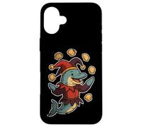 Dolphin Jester Juggling Seashells Case for iPhone 16 Plus