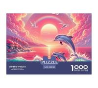 Dolphin Jigsaw Puzzle 1000 Pieces for Adults And Children Challenging PuzzlesChallengingPuzzlesBrilliant Dolphins EducationalGameBeautiful Decoration PuzzleFun Activity for Home52x38cm/1000pcs