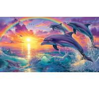 dolphin Jigsaw Puzzle for Adults 1000 Pc - Family Activity Educational Challenge Decompression 75x50/1000pcs