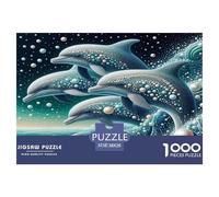 Dolphin Jigsaw Puzzle Puzzles 1000 Pieces Educational Games 100% Recycled Cardboard Home Decoration Puzzle Puzzle Game for The Whole for Women Puzzle for Adults 38x26cm/1000pcs