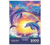 Dolphin Jigsaw Puzzles Adult And Children Beautifully Illustrated Fun Activity for Home Birthday Jumbo Age 12+ for Adults 38x26cm/1000pcs