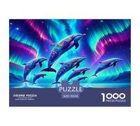 Dolphin Jigsaw Puzzles for Adult Challenging Puzzle Games The Impossible Challenge 1000 Piece Difficult Hard Jigsaw Puzzles for Man And Woman with Letters on Back 70x50cm/1000pcs