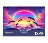 Dolphin Jigsaw Puzzles for Adult The Impossible Challenge 1000 Pieces Difficult Hard Jigsaw Puzzles for Man And Woman with Letters on Back 70x50cm/1000pcs