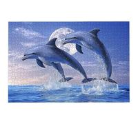 Dolphin Jigsaw Puzzles for Adults 1000, 1000 Piece Jigsaw Puzzles for Adults, 75x50cm Hard Impossible Wooden Puzzle, Challenging Game for the Whole for Women, Gifts for Men, Theme: (Animal), -6651