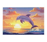 Dolphin Jigsaw Puzzles for Adults 1000, 1000 Piece Jigsaw Puzzles for Adults, 75x50cm Hard Impossible Wooden Puzzle, Challenging Game for the Whole for Women, Gifts for Men, Theme: (Animal), -7187