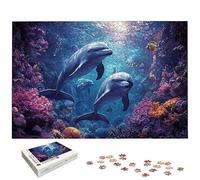 Dolphin Jigsaw Puzzles for Adults 1500, 1500 Piece Jigsaw Puzzles for Adults, Animal Jigsaws with Exquisite Packaging Box, Impossible Puzzle for Home Wall Decor, Gifts for Women, Gifts for Men, -6077
