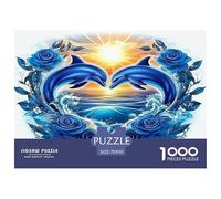 Dolphin Jigsaw Puzzles for Adults Challenging Puzzle Games The Impossible Challenge 1000 Piece Difficult Hard Jigsaw Puzzles for Man And Woman with Letters on Back 70x50cm/1000pcs