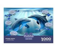 Dolphin Jigsaw Puzzles for Adults Challenging Puzzles The Impossible Challenge 1000 Piece Difficult Hard Jigsaw Puzzles for Man And Woman with Letters on Back 70x50cm/1000pcs