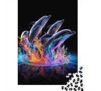 Dolphin Jigsaw Puzzles Game Adult 1000 Piece Jigsaw Paper Creative Jigsaw Puzzle Decompressing Game 1000pcs (38x26cm)