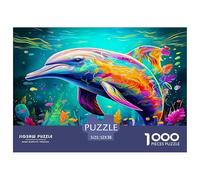 Dolphin Jigsaws Puzzles for Adults 1000 Piece Cute Animals Educational Learning Toy Beautiful Decoration Puzzle 52x38cm/1000pcs