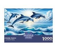 Dolphin Jigsaws Puzzles for Adults Gifts 1000 Pieces Cute Animals Educational Learning Toy Challenging Puzzle Games 38x26cm/1000pcs