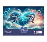 Dolphin Jigsaws Puzzles for Adults Or Families 1000 Pieces Cute Animals Educational Games Challenging Puzzle Games 52x38cm/1000pcs