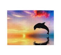 Dolphin Jumping,500 Pieces Puzzles for Adults-Wooden Jigsaw Puzzle for Adults Elderly
