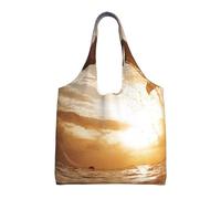 Dolphin Jumping From Shining Water,Reusable Tote Bags Grocery Bags Large Capacity Canvas Shopping Shoulder bag