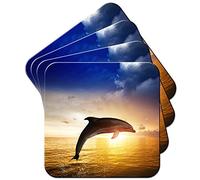 Dolphin Jumping Into The Sunset Coaster/Pack of Coasters