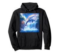 Dolphin Jumping Over A Rainbow Pullover Hoodie
