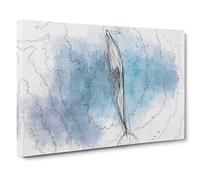 Dolphin Leading the Way Canvas Print | Gallery Wrapped 30mm Frame Wall Art | 30x20 inches | Ready to Hang | Modern Animals Picture | Living Room Bedroom Lounge Office