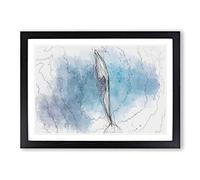 Dolphin Leading The Way in Abstract Framed Print | A2 Black Framed Wall Art | Ready to Hang | Abstract Animal Picture | Living Room Bedroom Lounge Office