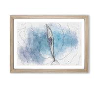 Dolphin Leading The Way in Abstract Framed Print | A2 Oak Framed Wall Art | Ready to Hang | Abstract Animal Picture | Living Room Bedroom Lounge Office