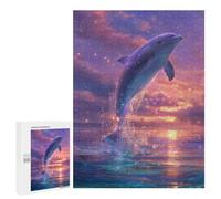 Dolphin Leaping Into Starry Sky Puzzle 1000 Teile Schwer Puzzle Spielzeug Lernspiel Impossible Herausforderungsspielzeug Für Erwachsene Kinder 500 PCS