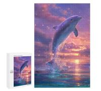 Dolphin Leaping Into Starry Sky Puzzle 1000 Teile Schwer Puzzle Spielzeug Lernspiel Impossible Herausforderungsspielzeug Für Erwachsene Kinder 1000 PCS