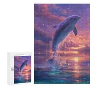 Dolphin Leaping Into Starry Sky Puzzle 1000 Teile Schwer Puzzle Spielzeug Lernspiel Impossible Herausforderungsspielzeug Für Erwachsene Kinder 300 PCS