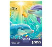 Dolphin Love 1000-Piece Recycled Cardboard Ocean Nebula Jigsaw Bundle, Concentration Training, Personalised Gift, Wall Decor & After-School Fun 52x38cm/1000pcs