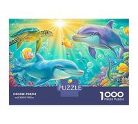Dolphin Love 1000 Pieces Sturdy Cardboard Jigsaw Puzzle in Cosmic Nebula for Collectors, Logic Skill Puzzle, Party Game, Best Gift for Puzzle Enthusiasts 70x50cm/1000pcs