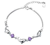 Dolphin Lover Amethyst Bracelet Women's Gold Plated Jewelry Jewelry Sailor Moon Watch
