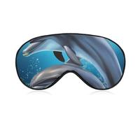 Dolphin Lovers Eye Mask, Side Sleeping Mask Light Blindfold Sleeping Mask Nose Pad and Elastic Band for Children Women and Men